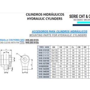 CILINDRO HIDRAULICO ISO 6020 2  ACCESORIOS